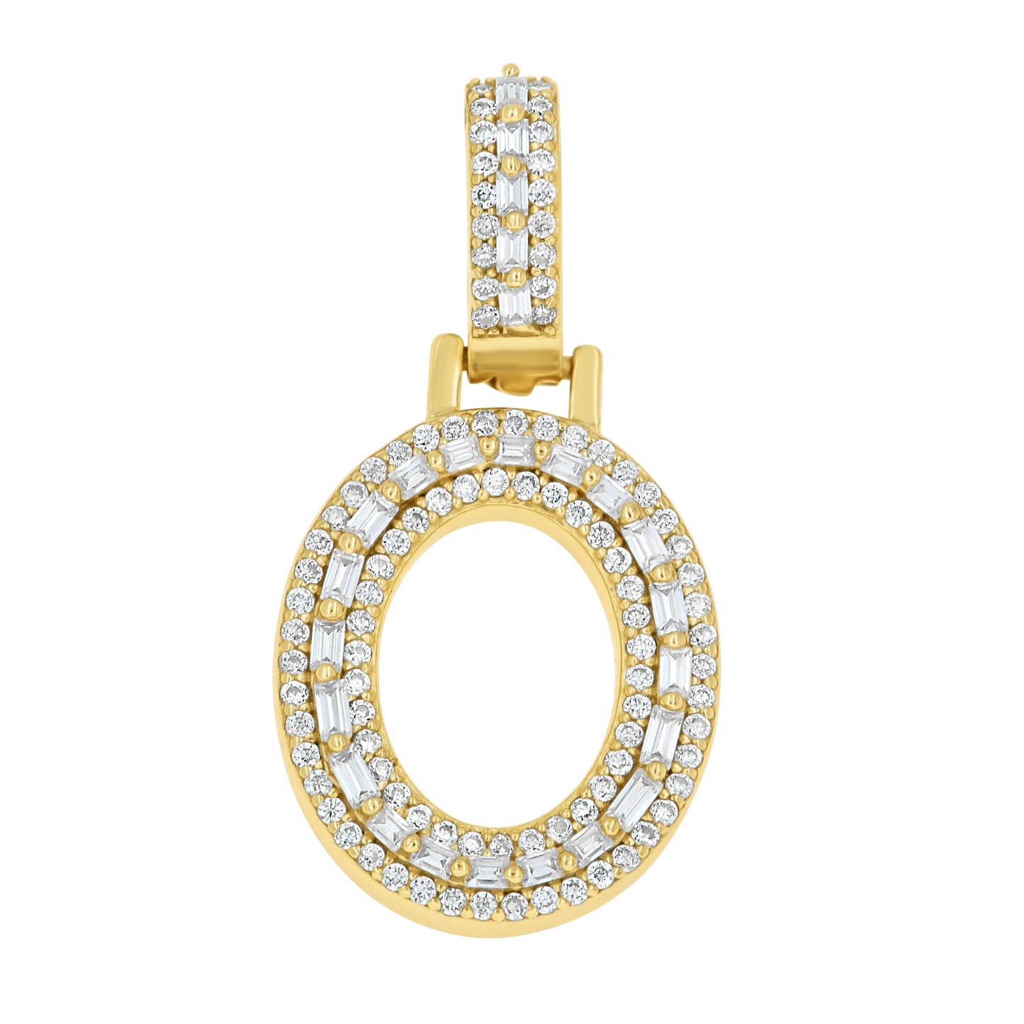 925 Sterling Silver Moissanite Initial O Pendant