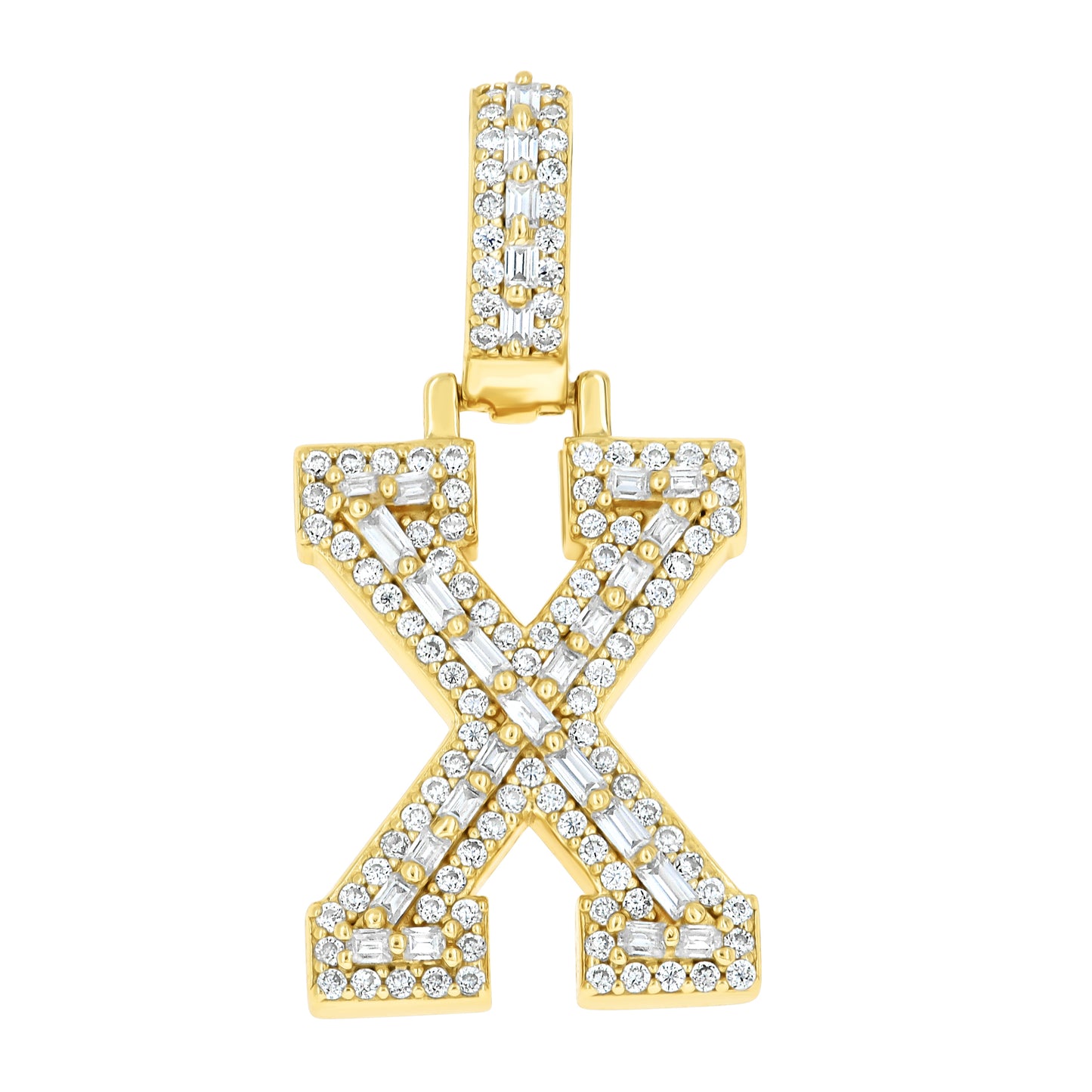 925 Sterling Silver Moissanite Initial X Pendant