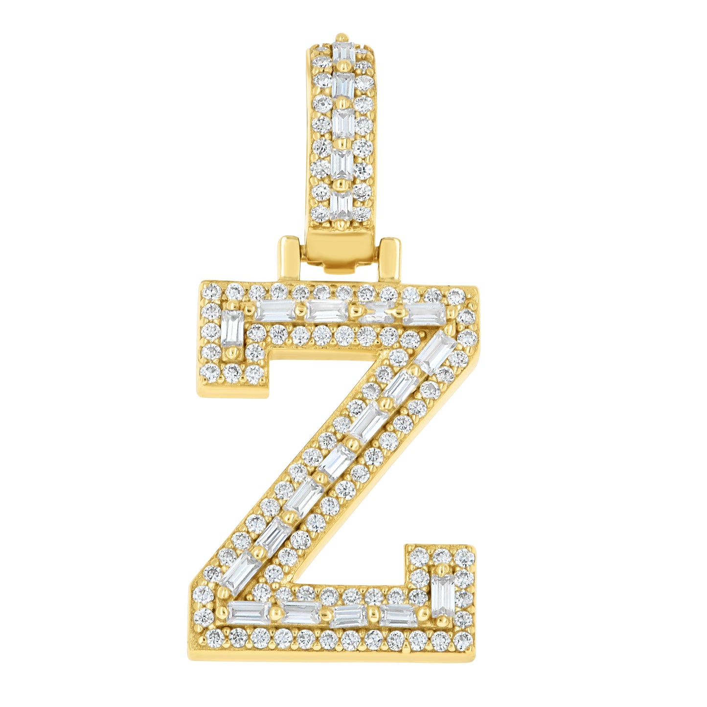 925 Sterling Silver Moissanite Initial Z Pendant