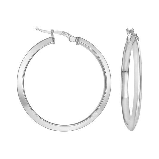 925 Silver Triangle Hoop Earrings 3mm-30
