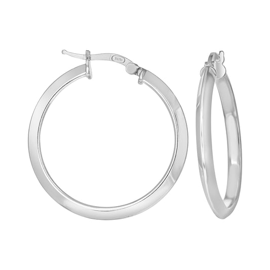 925 Silver Triangle Hoop Earrings 3mm-25