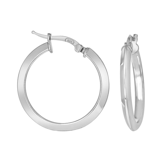 925 Silver Triangle Hoop Earrings 3mm-20