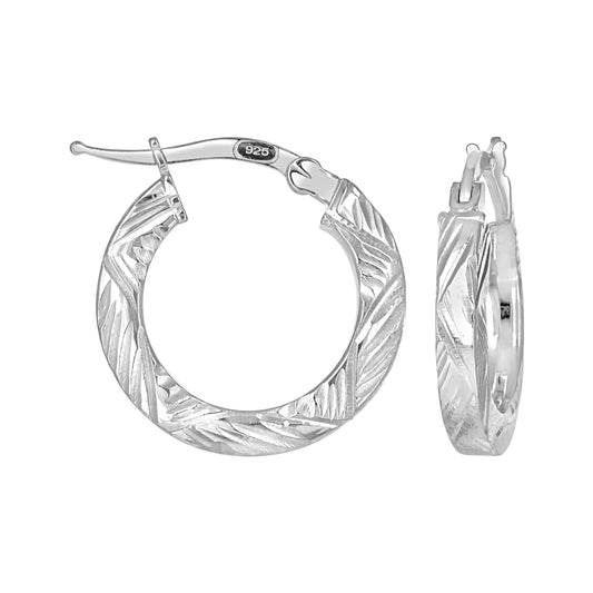925 Sterling Silver Dc Hoop Earrings 3X3 -12