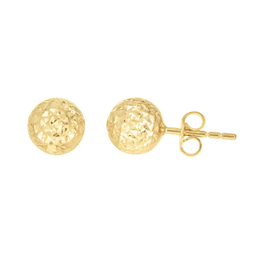 14Kt Gold Fancy Ball-Stud Earrings 8mm