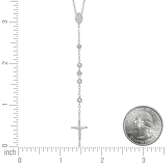 925 Sterling Silver Rosary 7mm