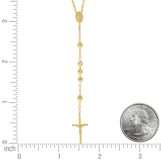 925 Sterling Silver Rosary Yellow 7mm