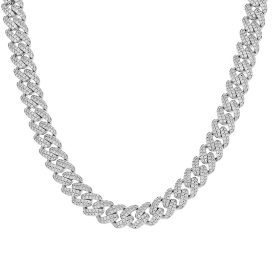 925 Sterling Silver Moissanite Chain 10mm
