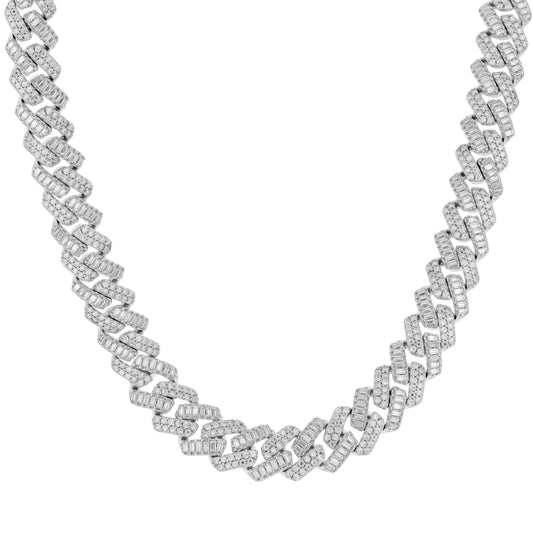 925 Sterling Silver Moissanite Chain 10mm