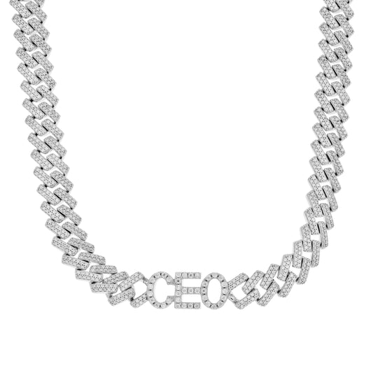 925 Sterling Silver Moissanite Chain 10mm