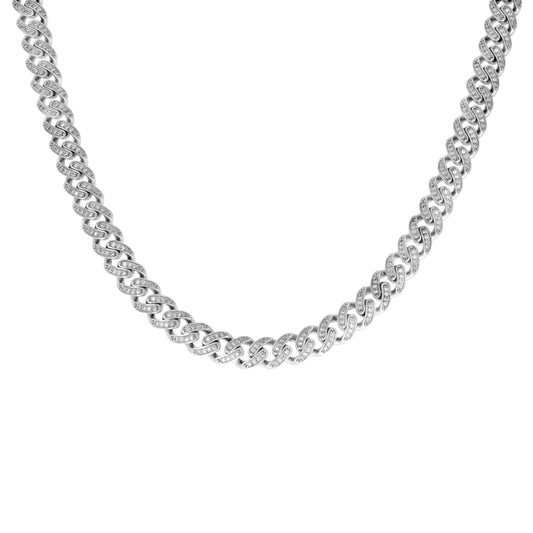 925 Silver Moissanite Hollow Chain 9mm