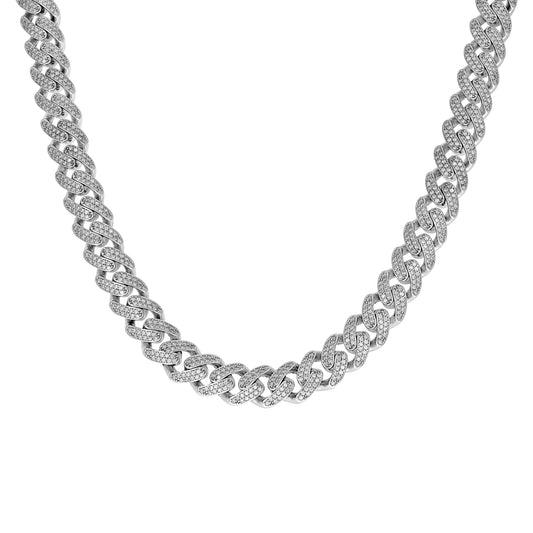 925 Sterling Silver Moissanite Chain 11mm