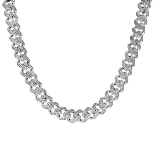 925 Sterling Silver Moissanite Chain 13mm