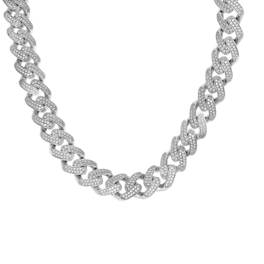 925 Sterling Silver Moissanite Chain 15mm