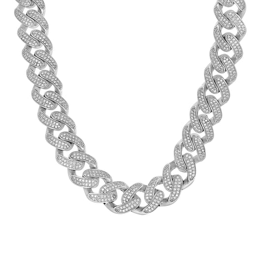 925 Sterling Silver Moissanite Chain 17mm