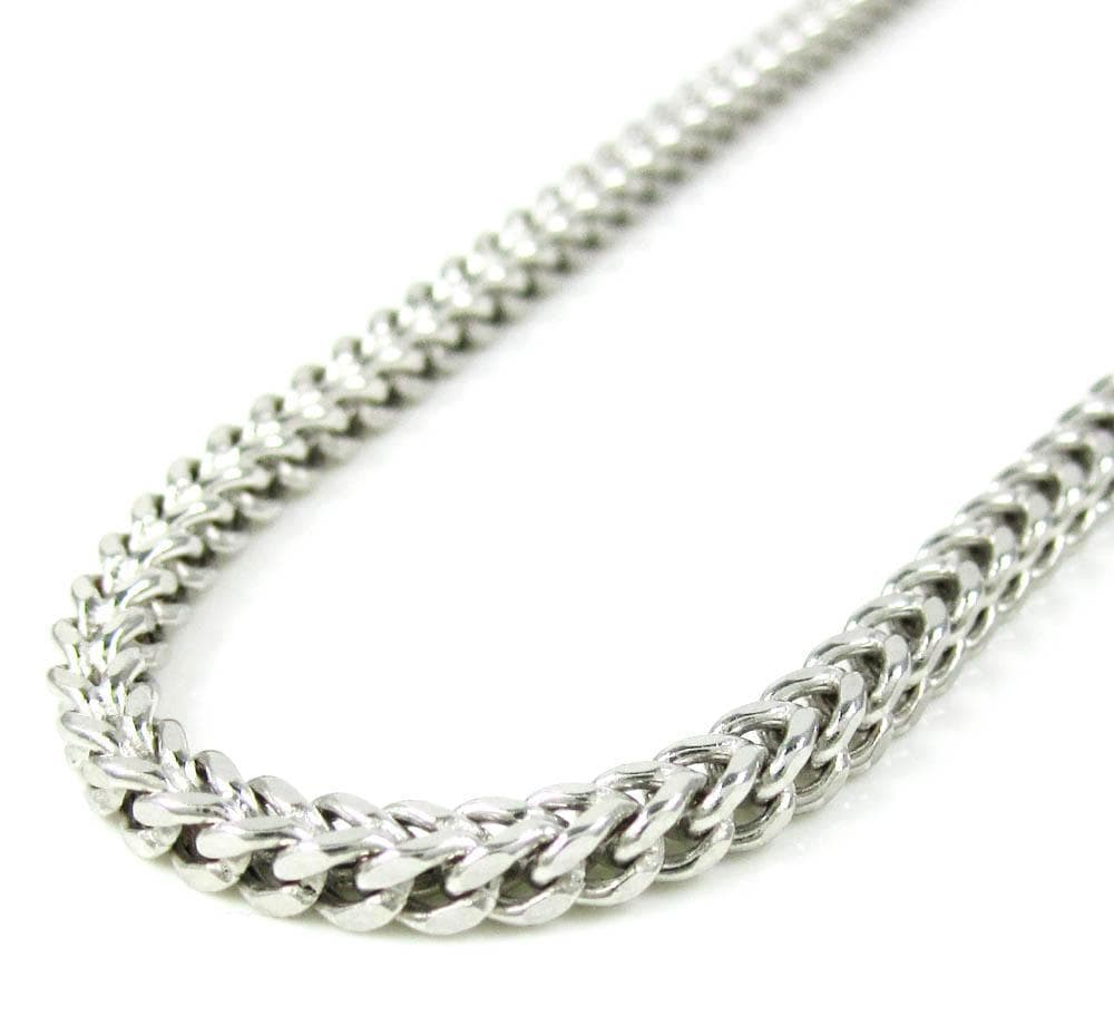 10kt White Gold Franco Chain 3mm 22 To 30 Inches