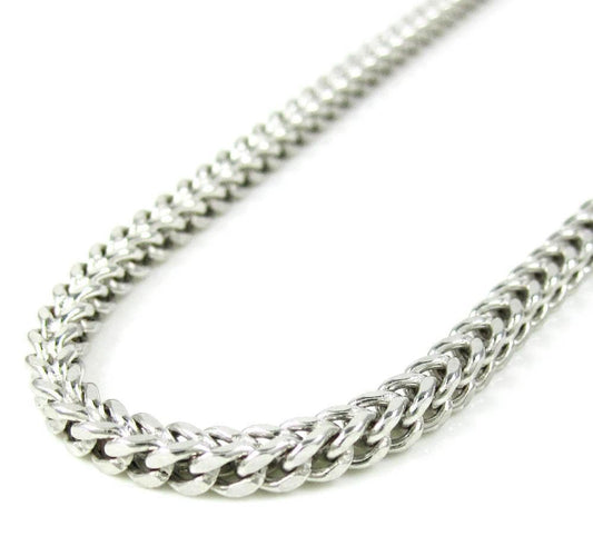10kt White Gold Franco Chain 2.5mm 22 To 30 Inches