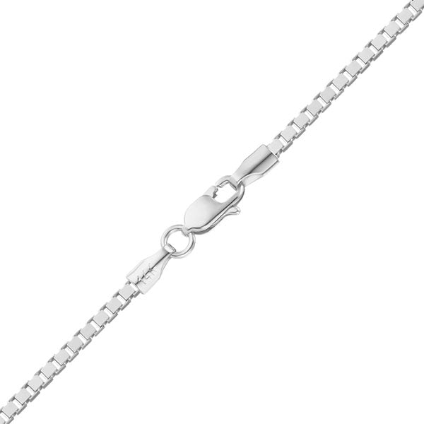 10kt White Gold Box Chain 0.6mm 16 To 24 Inches