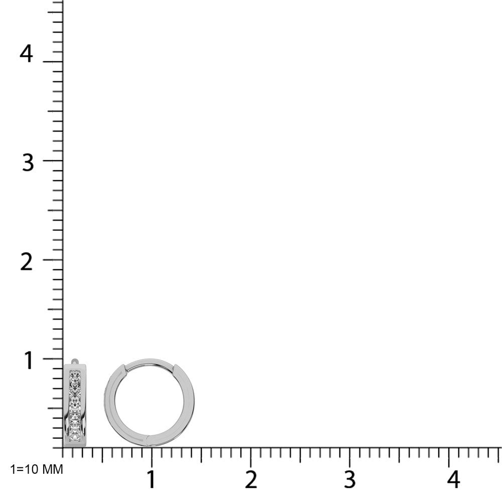 10K White Gold 1/4 Ct.tw Diamond Hoop Earrings