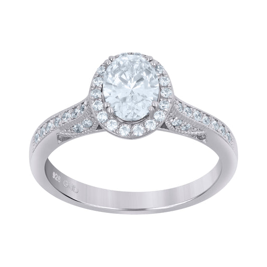 925 Sterling Silver Cz Ring S6