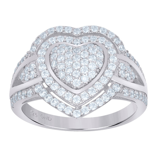 925 Sterling Silver Cz Ring S6