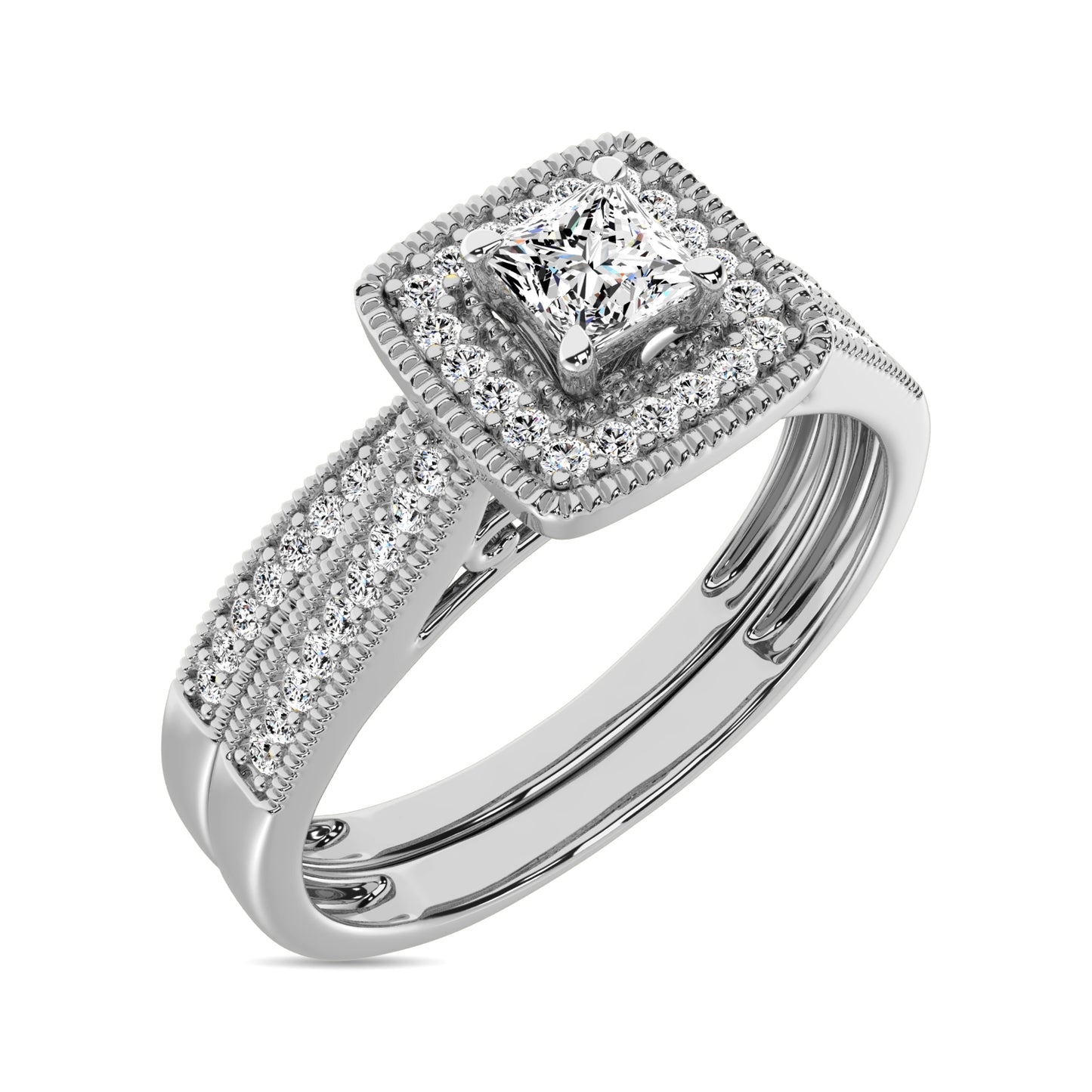 10K White Gold 1/3 Ct.Tw. Diamond Bridal Ring