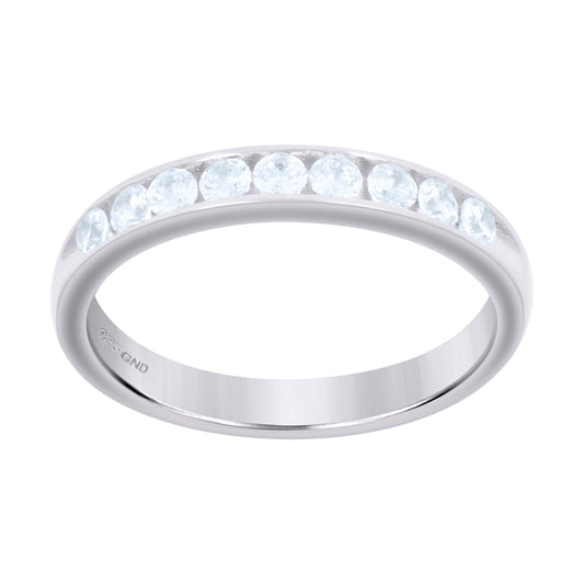 925 Sterling Silver Cz Ring S7