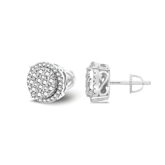 Sterling Silver Moissanite Round Shape Stud Earrings RP 3/4 Cttw