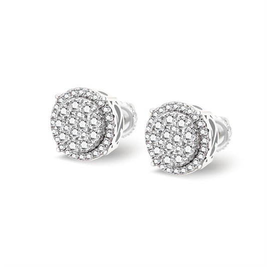 Sterling Silver Moissanite Round Shape Stud Earrings RP 3/4 Cttw