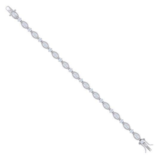925-Sterling Silver Cz Bracelet S-7.25"