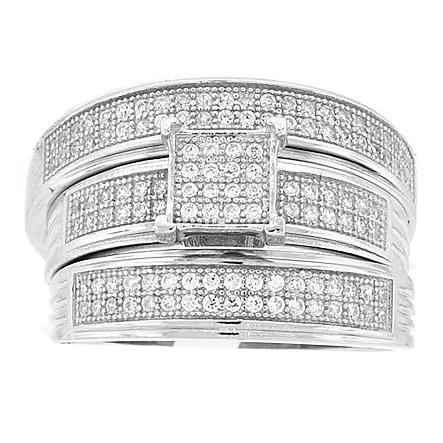 925 Sterling Silver Cz Ring S6