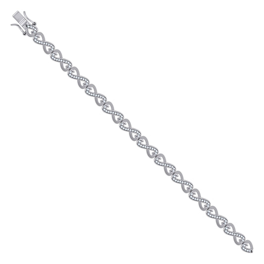 925 Sterling Silver Cz Bracelet S-7.25"