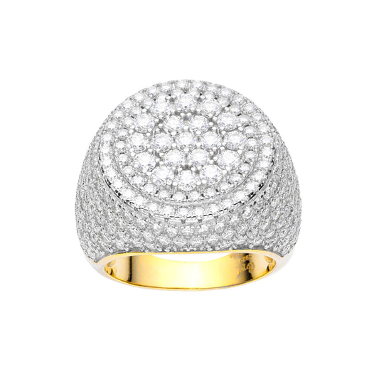 Sterling Silver Round Moissanite Designer Sz 9 Mens Ring 5 Cttw RP+GP