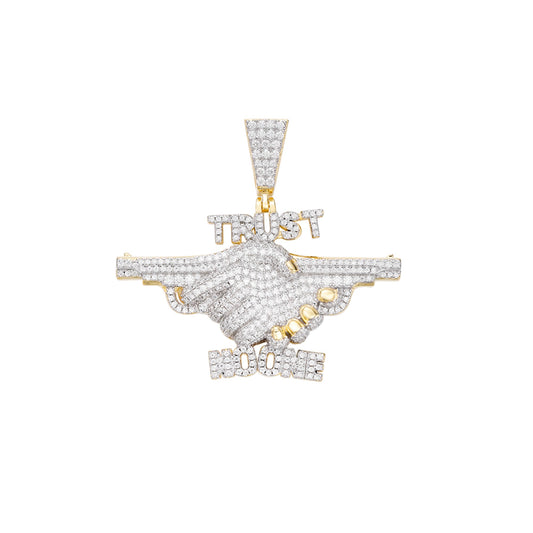 Sterling Silver Moissanite Designer Pendant RP+GP 2-5/8 Cttw