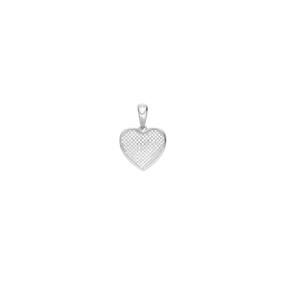 S.Silver Moissanite 14Mm Heart Cluster Pendant RP 3/8 Cttw