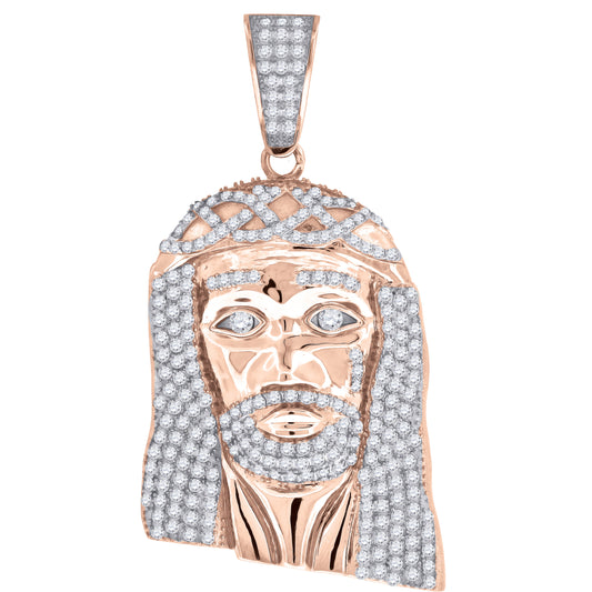 925-Jesus Face-Pendant Rose