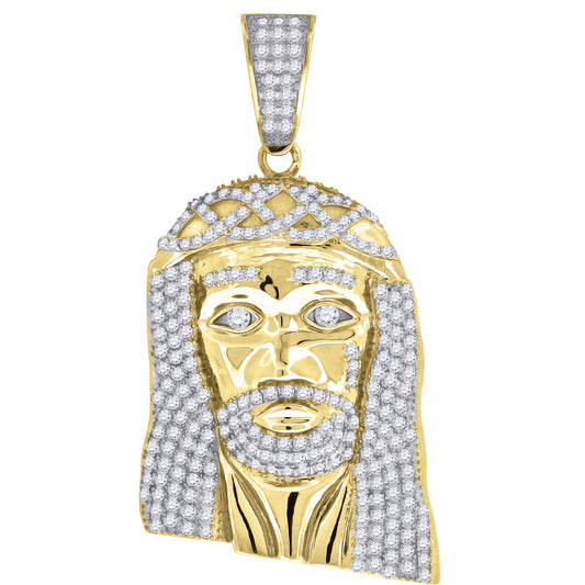 925-Jesus Face-Pendant Yellow