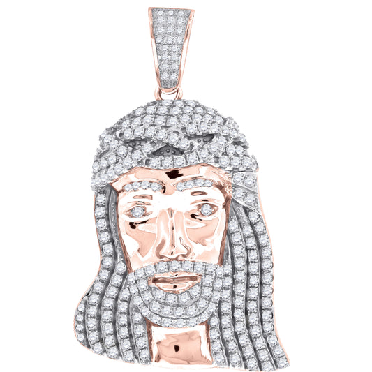 925-Jesus Face-Pendant Rose