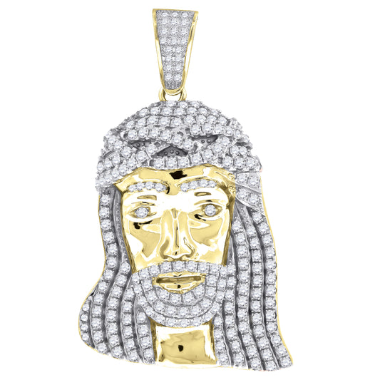 925-Jesus Face-Pendant Yellow