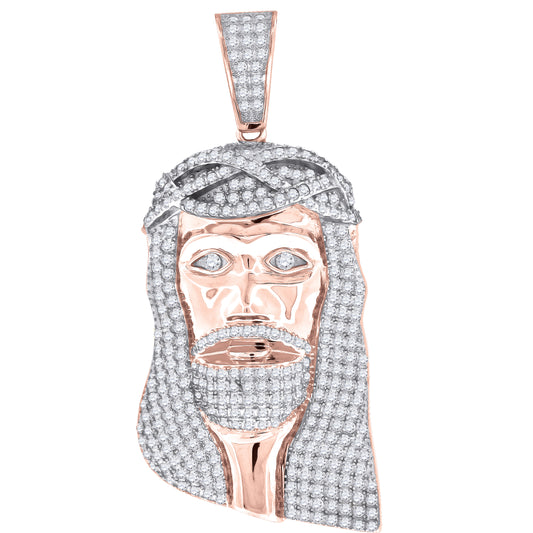 925-Jesus Face-Pendant Rose