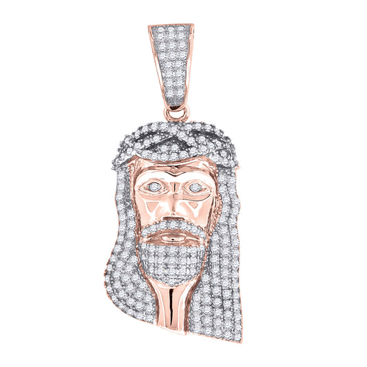 925-Jesus Face-Pendant Rose