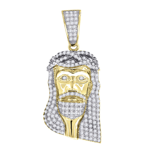 925-Jesus Face-Pendant Yellow