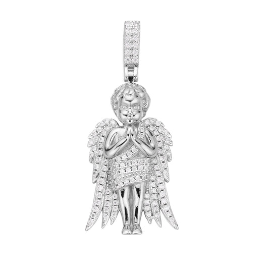 Sterling Silver Moissanite Angel Pendant RP 7/8 Cttw