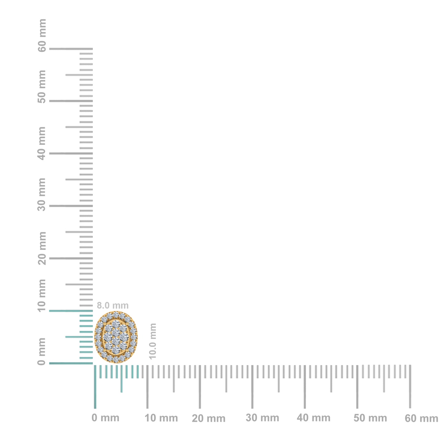 14K Yellow Gold Moissanite Oval Shape Halo Floral Womens Stud Earrings 1/2 Cttw