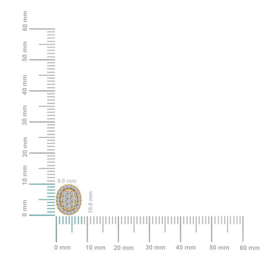 14K Yellow Gold Moissanite Oval Shape Halo Floral Womens Stud Earrings 1/2 Cttw