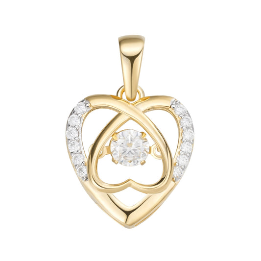 Sterling Silver Round Moissanite Infinity Heart Designer Pendant RP+GP 3/8 Cttw