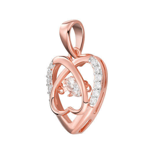 Sterling Silver Round Moissanite Infinity Heart Designer Pendant RP+PP 3/8 Cttw