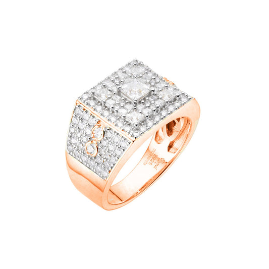 Sterling Silver Round Baguette Moissanite Square Shape Designer Sz 9 Mens Ring RP+PP 2-3/8 Cttw