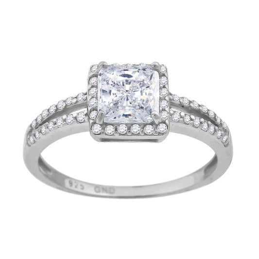 925 Sterling Silver Cz Ring S6
