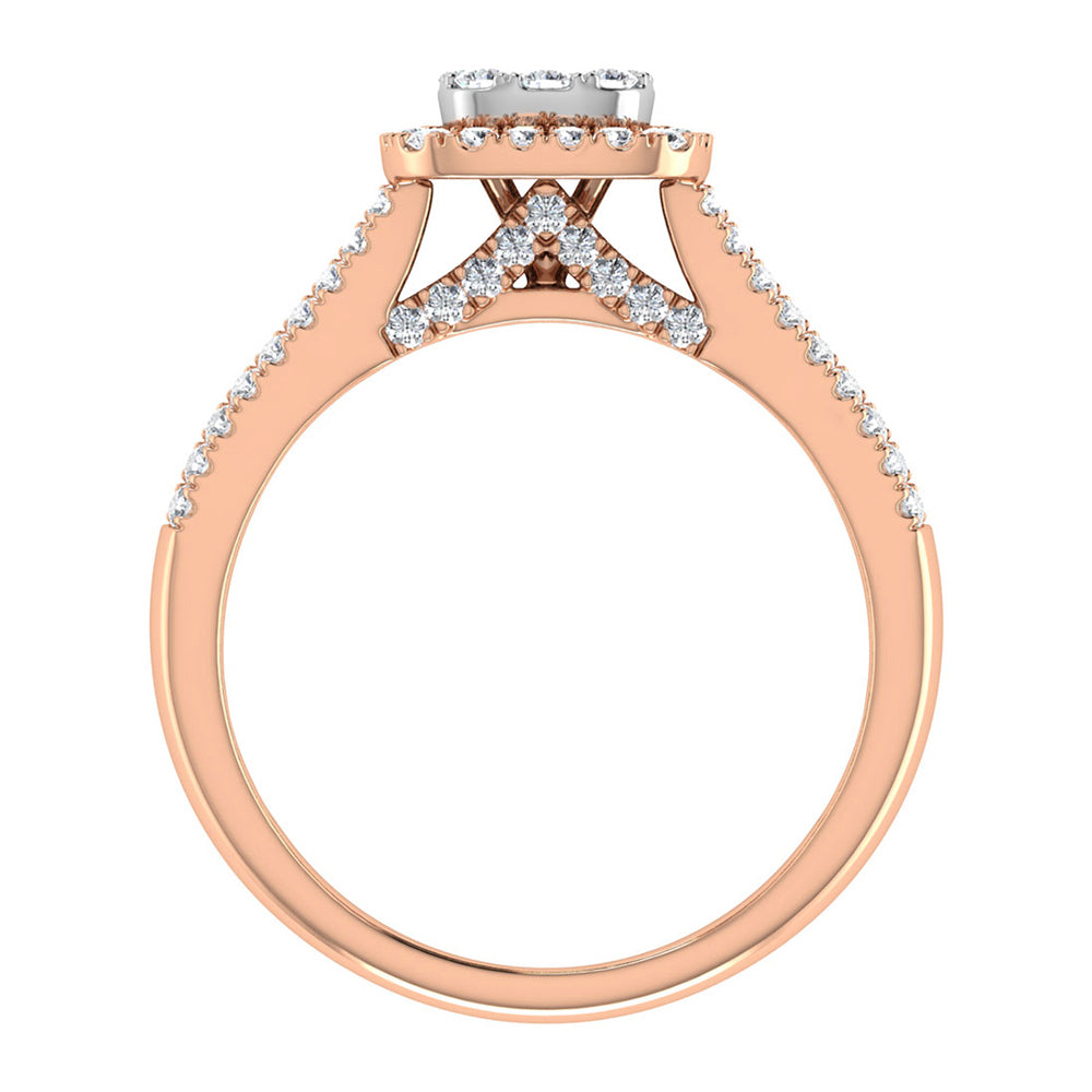 Diamond 7/8 Ct.Tw. Engagement Ring in 14K Rose Gold