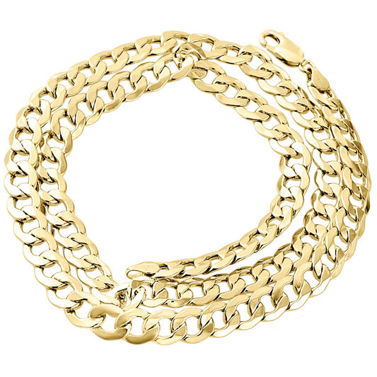 10kt Yellow Gold Solid Cuban Chain 2.5mm 9 To 26 Inches